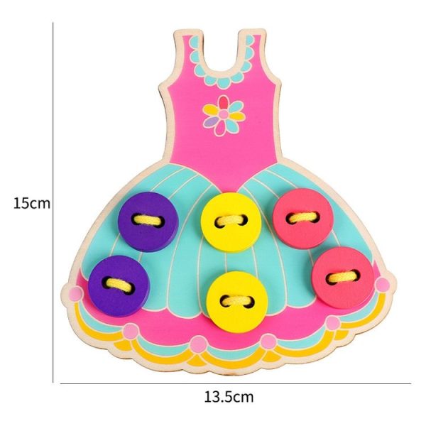 3 PCS Children Puzzle Button Threaded Desk Game Toy (Skirt) - Image 3