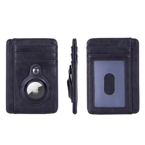 RFID PU Anti-Theft Card Holder Thin Tracker Card Holder For Airtag (Carbon Fiber) - Image 3