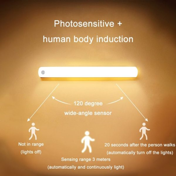 Magnetic Rechargeable Cabinet Bedside Human Body Induction Lamp, Specification: 200 mAh Without Switch 15cm (White Light) - Image 4