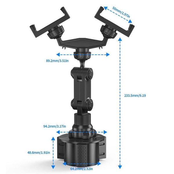 Double Chuck Rotary Multifunctional Cup Holder Mobile Phone Holder (Cup T1) - Image 3