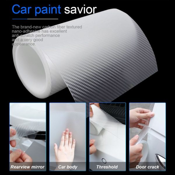 7cm x 5m Car Carbon Fiber Bumper Anti-Collision Strip - Image 6