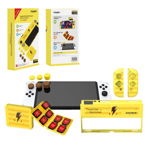 DOBE TNS-1192 Host Handle Protective Shell + Card Box + Rocker Cap Set For Switch OLED - Image 6