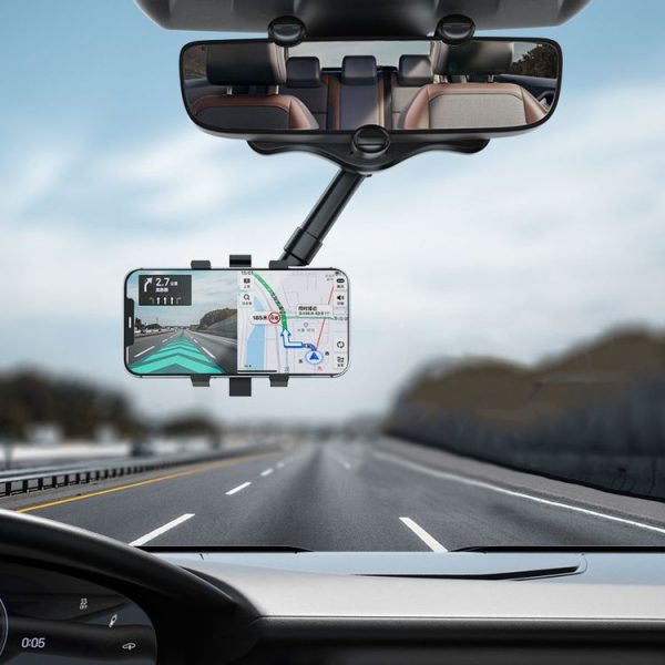 ZJ099 360 Degree Rotating Car Rearview Mirror Phone Holder (Classic Black) - Image 2