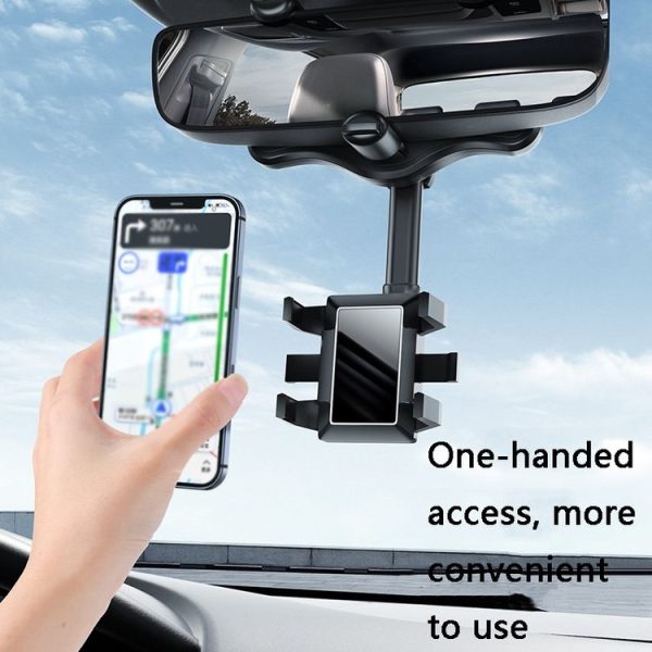ZJ099 360 Degree Rotating Car Rearview Mirror Phone Holder (Classic Black) - Image 7