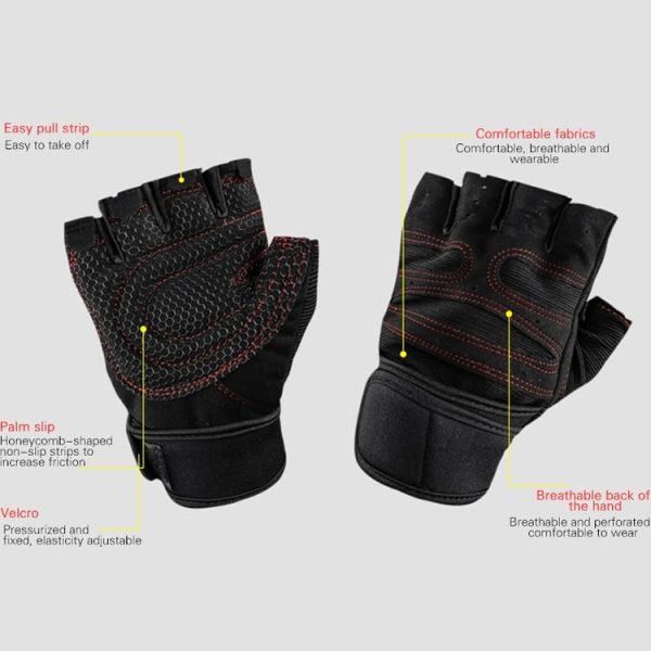 ST-2120 Gym Exercise Equipment Anti-Slip Gloves, Size: XL (Red) - Image 3