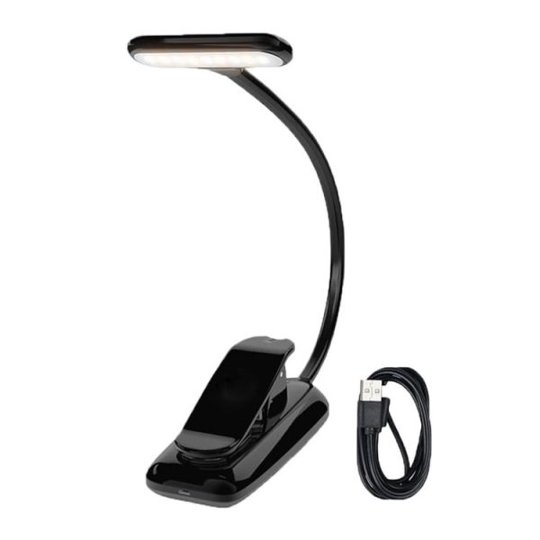 8021 Mini Book Clip Light LED Music Score Eye Protection Reading Lamp (Black)