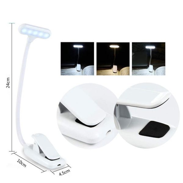 8021 Mini Book Clip Light LED Music Score Eye Protection Reading Lamp (Black) - Image 3
