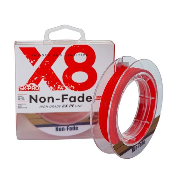 NON-FADE X8 150m 8 Code PE Pish Line, Line number: No. 3.0 (Red)
