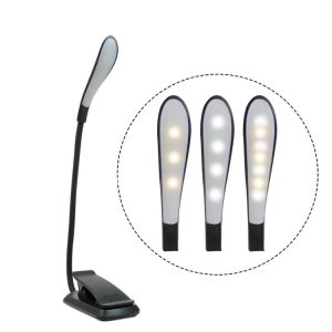 8027D-2 7 Beads LED Eye Protection Reading Folding Book Clip Light (Black)