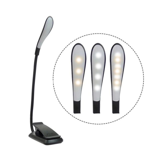 8027D-2 7 Beads LED Eye Protection Reading Folding Book Clip Light (Black)