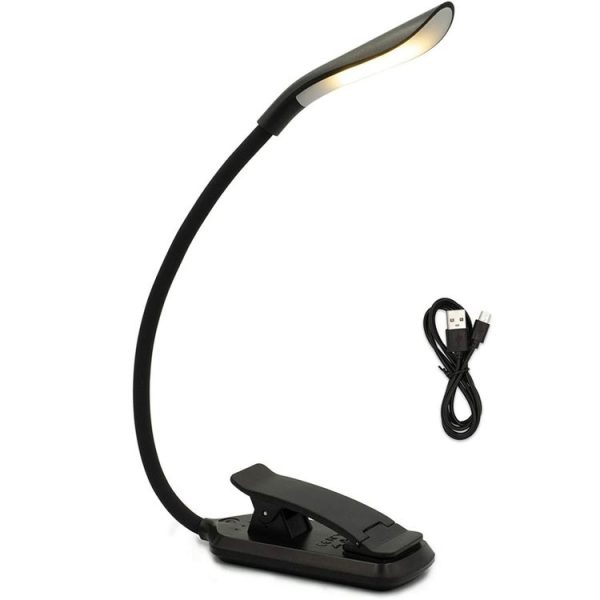 8027D-2 7 Beads LED Eye Protection Reading Folding Book Clip Light (Black) - Image 2