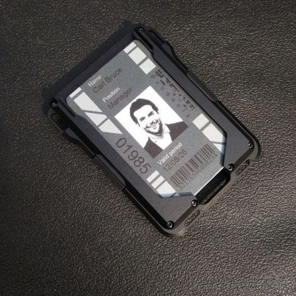 RFID Metal Anti-Theft Credit Card Holder (Black Aluminum Terms) - Image 5