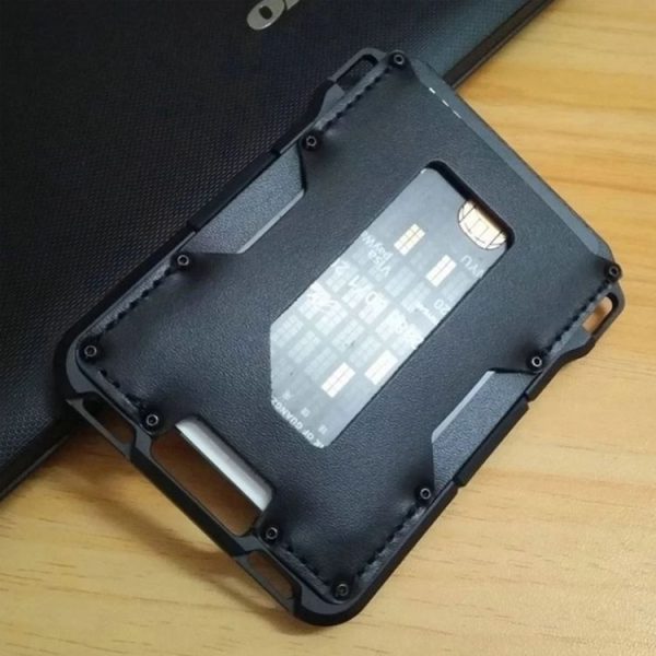RFID Metal Anti-Theft Credit Card Holder (Black Aluminum Terms) - Image 6