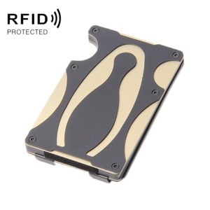 RFID Anti-Degaussing Anti-Theft Metal Wallet (Gold)