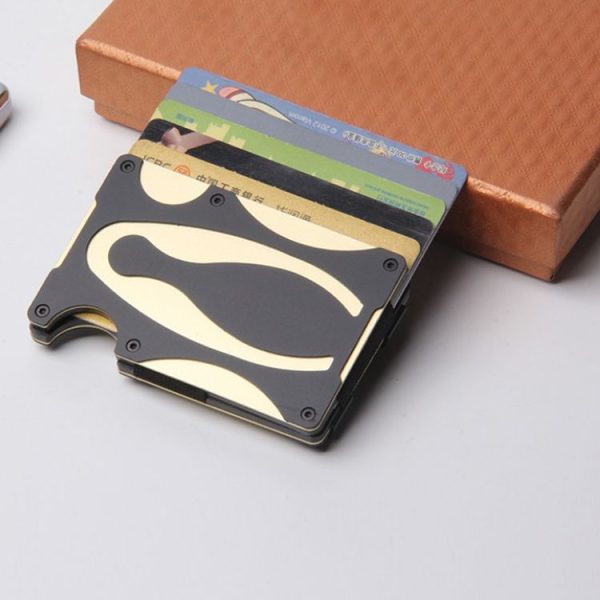 RFID Anti-Degaussing Anti-Theft Metal Wallet (Gold) - Image 2