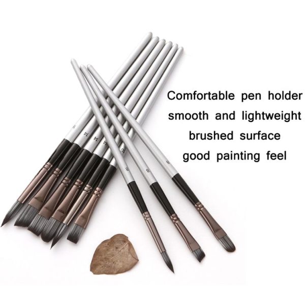 24 PCS / Set Canvas Bag Nylon Wool Gouache Brush Set (Pearl White Pole Black Bag) - Image 4