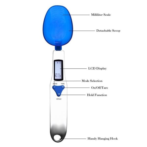 300g / 0.1g Kitchen Scale Electronic Measuring Spoon Scale With Three Spoons - Image 7