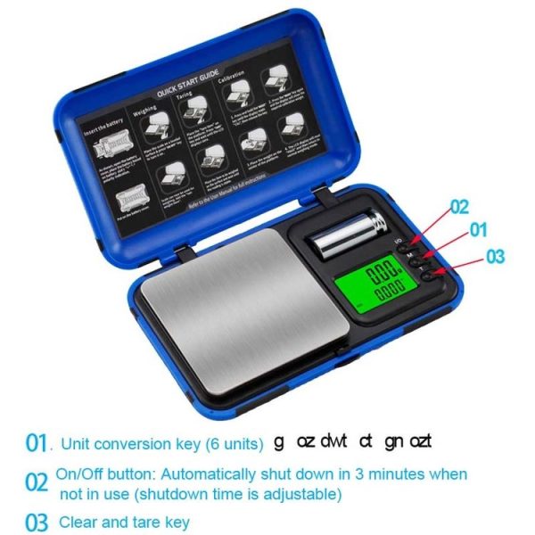 50g / 0.001g Two-color Portable Pocket Scale with Weight Baking - Image 3