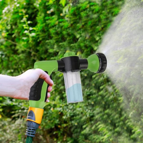 8 in 1 Car Wash Foam Pot Water Sprinkler (Green) - Image 2