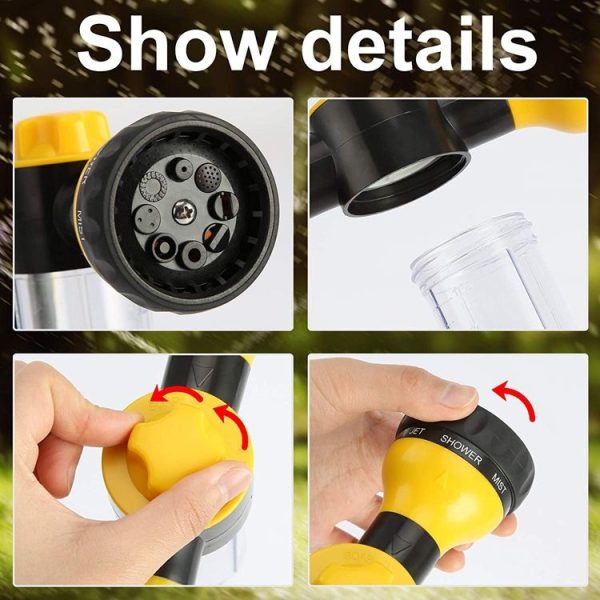 8 in 1 Car Wash Foam Pot Water Sprinkler (Green) - Image 4
