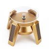 High-Footed UFO Solar 9cm 360 Rotating Display Stand Props Turntable (Gold Blue Light)
