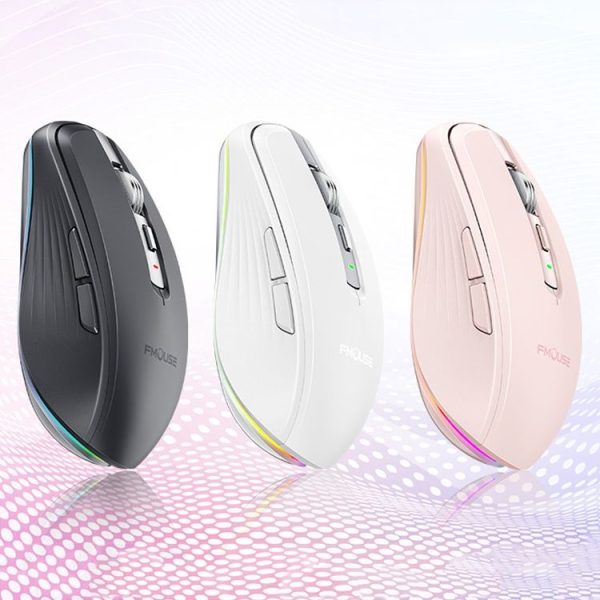 Fmouse M303 2400DPI Bluetooth&2.4G Dual Modes Rechargeable RGB Mouse (Gray) - Image 2