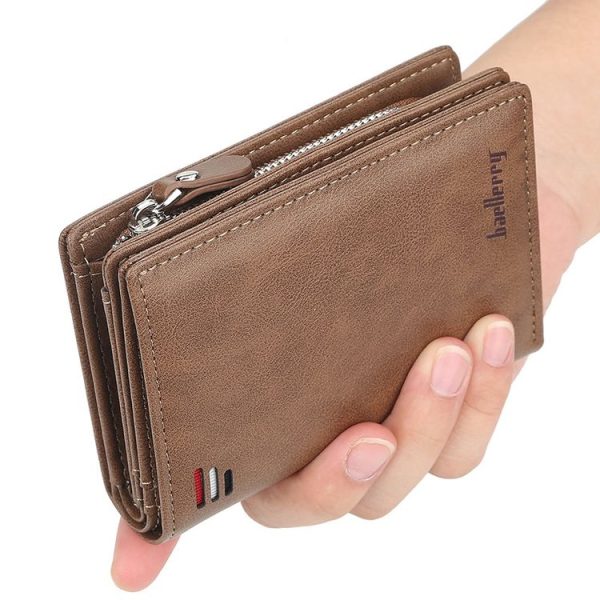 Baellerry D3216 Men Short Vertical Multi-Card Snap Coin Purse (Black) - Image 7
