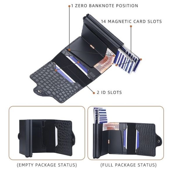 Baellerry K9171 RFID Anti-Magnetic Card Holder Crocodile Pattern Card Holder (Red) - Image 5