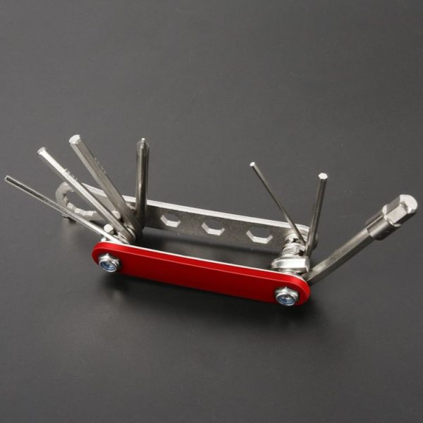 Bicycle 12 In 1 Portable Repair Tool (Red)