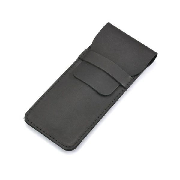 Vintage Pure Handmade Fog Wax Pencil Case, Size: Large (Black)