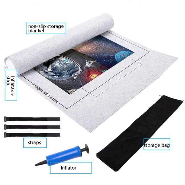 Solid Felt Jigsaw Puzzle Organizer Mat, Specification: 26 x 46 inch (Black-No Printed-Single) - Image 5