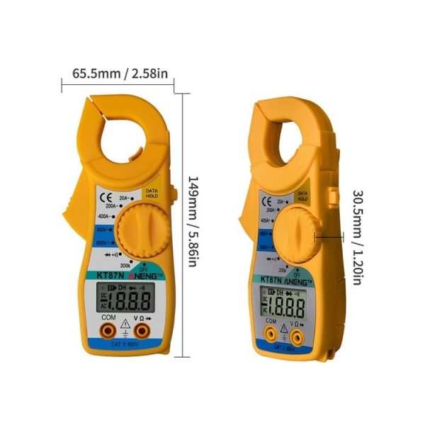 ANENG KT-87N Clamp Voltage And Current Measuring Multimeter (Yellow) - Image 3