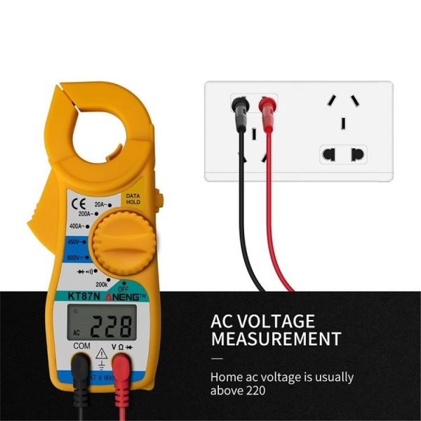 ANENG KT-87N Clamp Voltage And Current Measuring Multimeter (Yellow) - Image 5