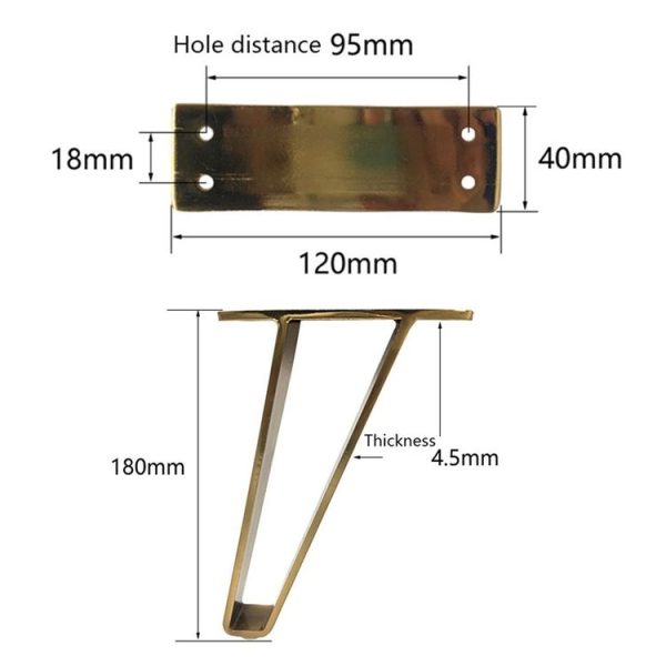 LH-GB0001 Thickened Load-Bearing Sofa TV Cabinet Support Legs, Height: 15cm (Brushed Copper) - Image 3