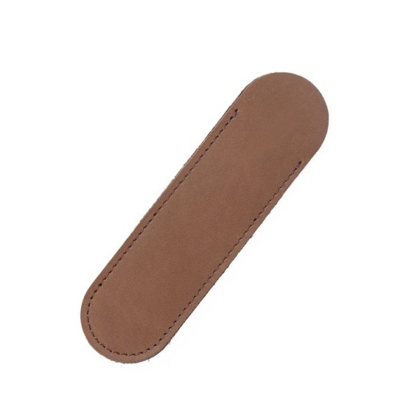 Single Pen Bag Handmade Line Pen Holder, Size: Large (Brown)