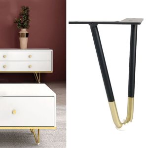 LH-S0006 Metal Furniture Support Legs, Height: 12cm (Black Gold)
