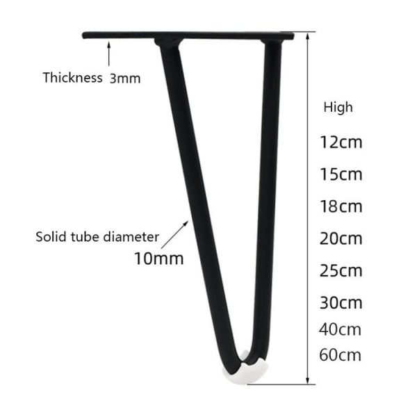 LH-S0006 Metal Furniture Support Legs, Height: 12cm (Black Gold) - Image 3