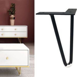 LH-S0006 Metal Furniture Support Legs, Height: 15cm (Matte Black)