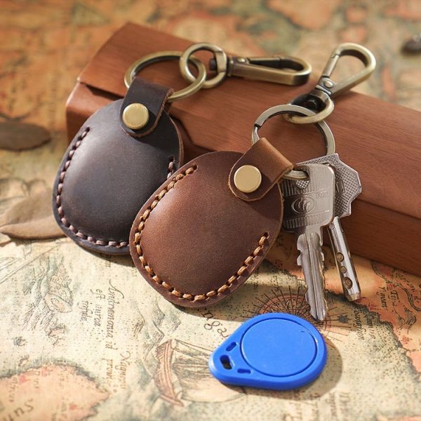 18Y-011 Vintage Leather Access Control Proximity Card Holder (Coffe) - Image 5