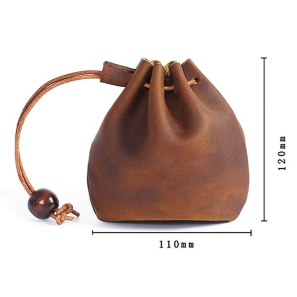 18L-107 Vintage Leather Coin Purse Mini Organizer (Blue) - Image 3