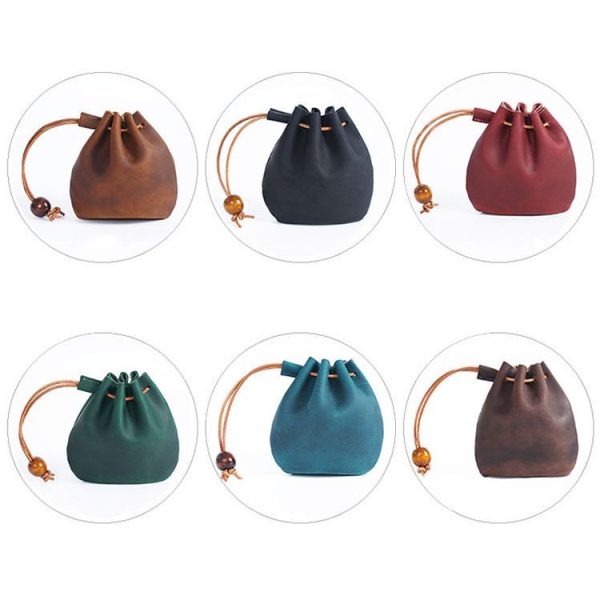 18L-107 Vintage Leather Coin Purse Mini Organizer (Blue) - Image 7