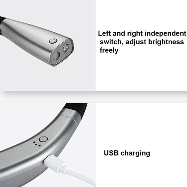 LED Hanging Neck Light Universal Hose Eye Protection Reading Light (Space Silver) - Image 5
