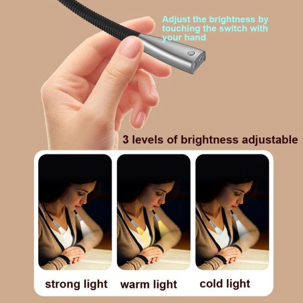 LED Hanging Neck Light Universal Hose Eye Protection Reading Light (Space Silver) - Image 6