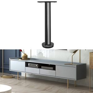LH-TJ003 Adjustable Stainless Steel Round Tube Furniture Legs, Height: 10cm (Black Titanium)