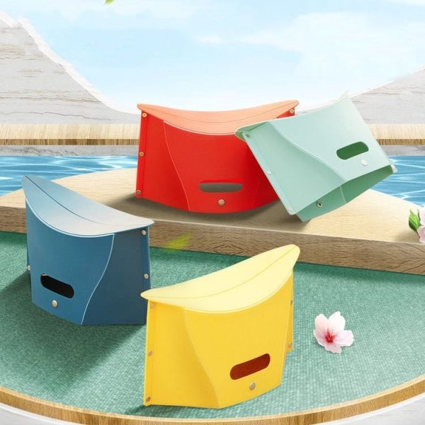 Outdoor Travel Lightweight Folding Plastic Stool (Green) - Image 2
