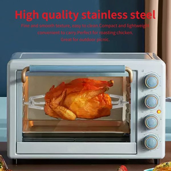 Stainless Steel Roast Chicken Skewer Cook Oven BBQ Grilled Fork - Image 6