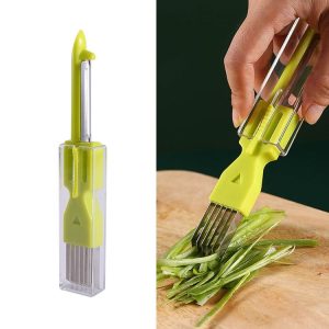 Home Kitchen Multifunctional Green Onion Peeler (Green)
