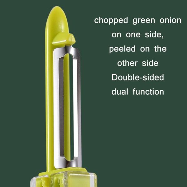 Home Kitchen Multifunctional Green Onion Peeler (Green) - Image 6