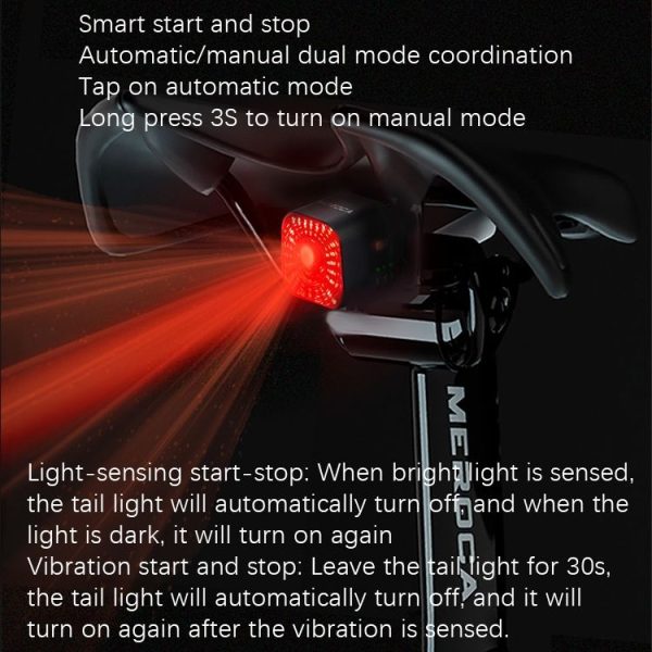 MEROCA XC02 Smart Light-Sensitive Brake Induction Taillight (Cushion Mounting) - Image 7