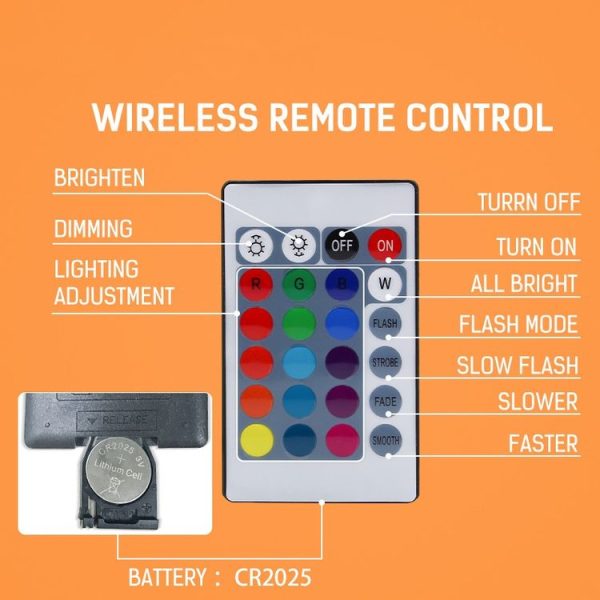 50W LED RGB Waterproof Ultra-light Outdoor Flood Light with Remote Control - Image 4